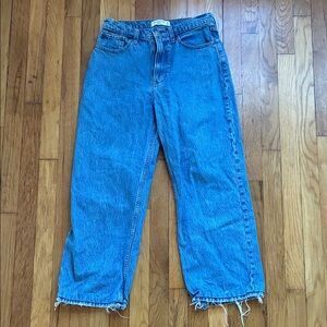 Abercrombie Loose High Rise Jeans 27 4 Long Crop Ankle Stretch Relaxed Baggy